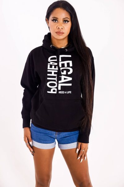 Legal Pothead Weed 4 Life Reversed Letters Center Hoodie