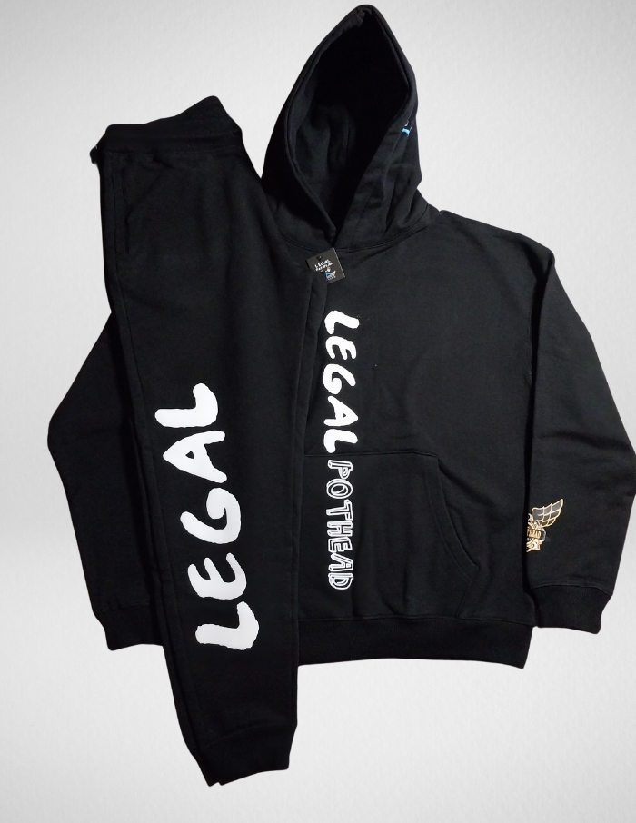 SUPER HEAVY 16 OZ. OVER-SIZED HOODED PULLOVER & Sweatpants Combo ( Design 5 )